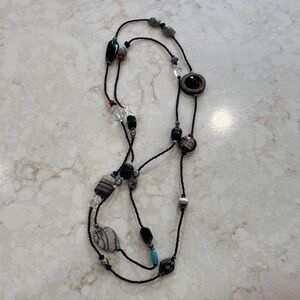 Elegant Black and Silver Beaded Necklace